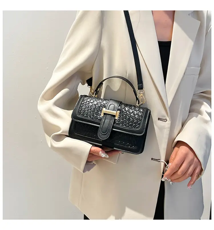 Red Textured Straw Woven Handbag for Women — feature 43