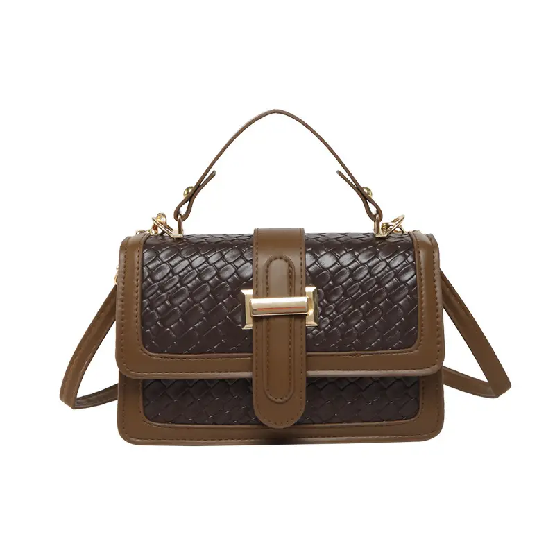 Red Textured Straw Woven Handbag for Women - Image 2