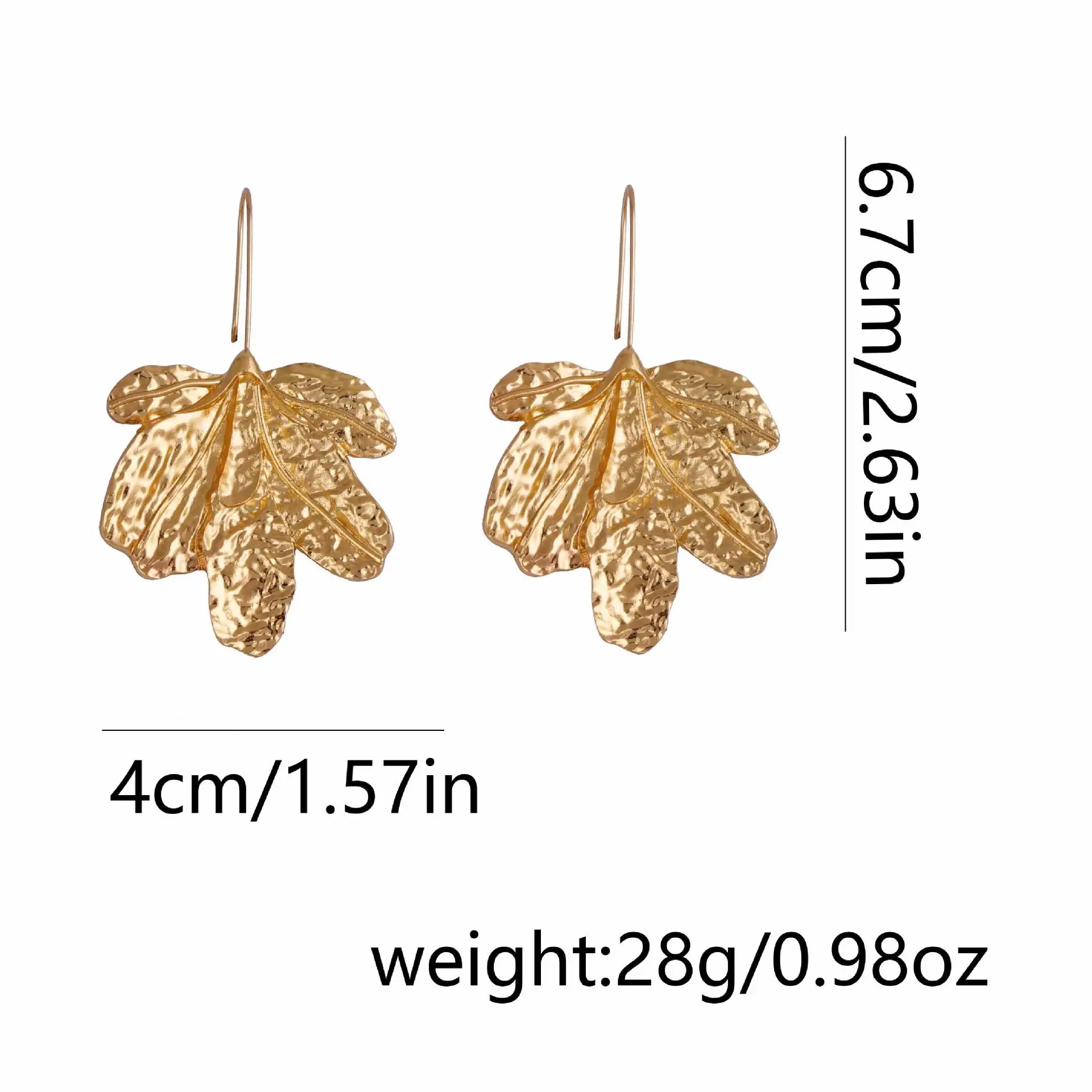 Gold Leaf Ear Hooks for Women Wholesale - Image 8