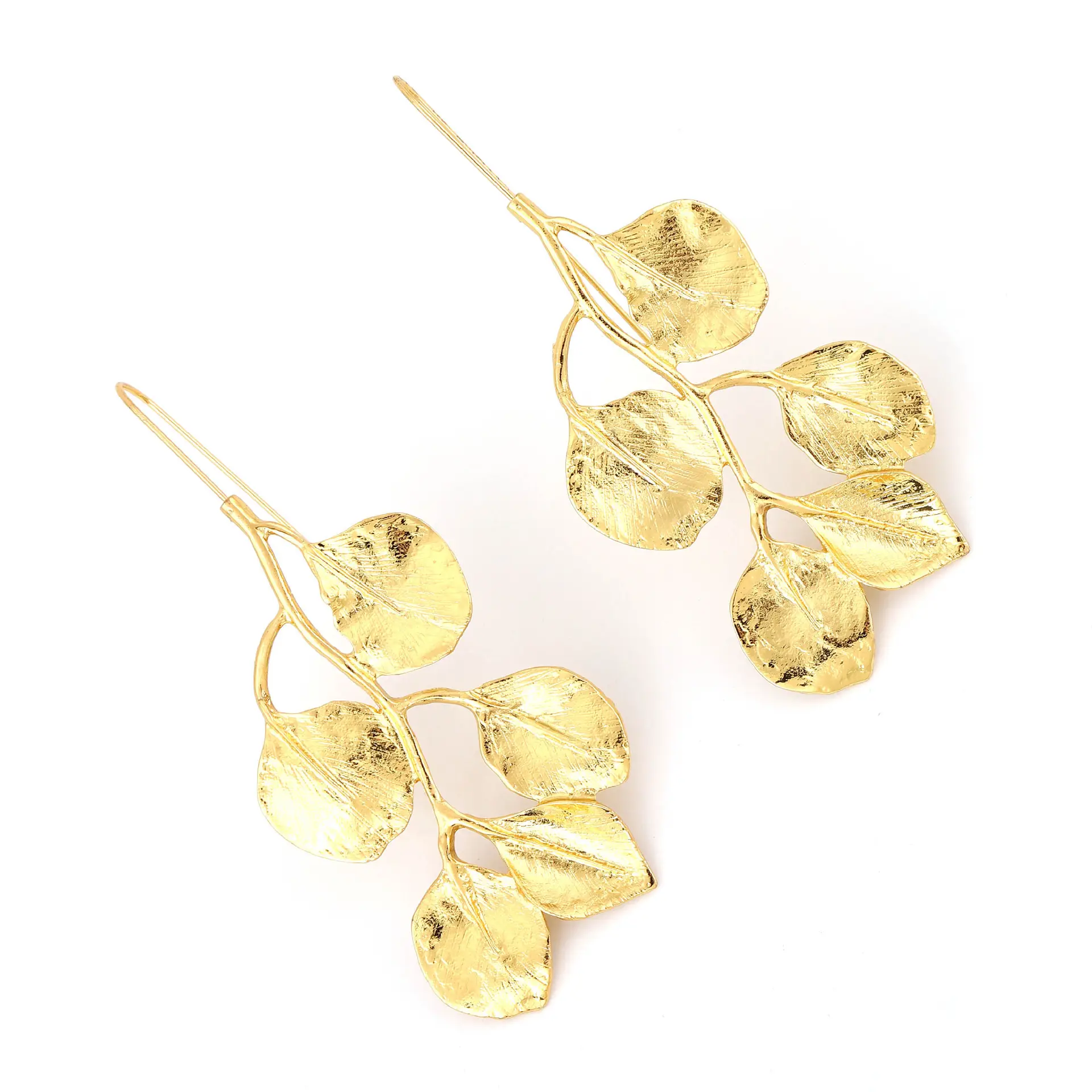 Gold Leaf Ear Hooks for Women Wholesale - Image 3