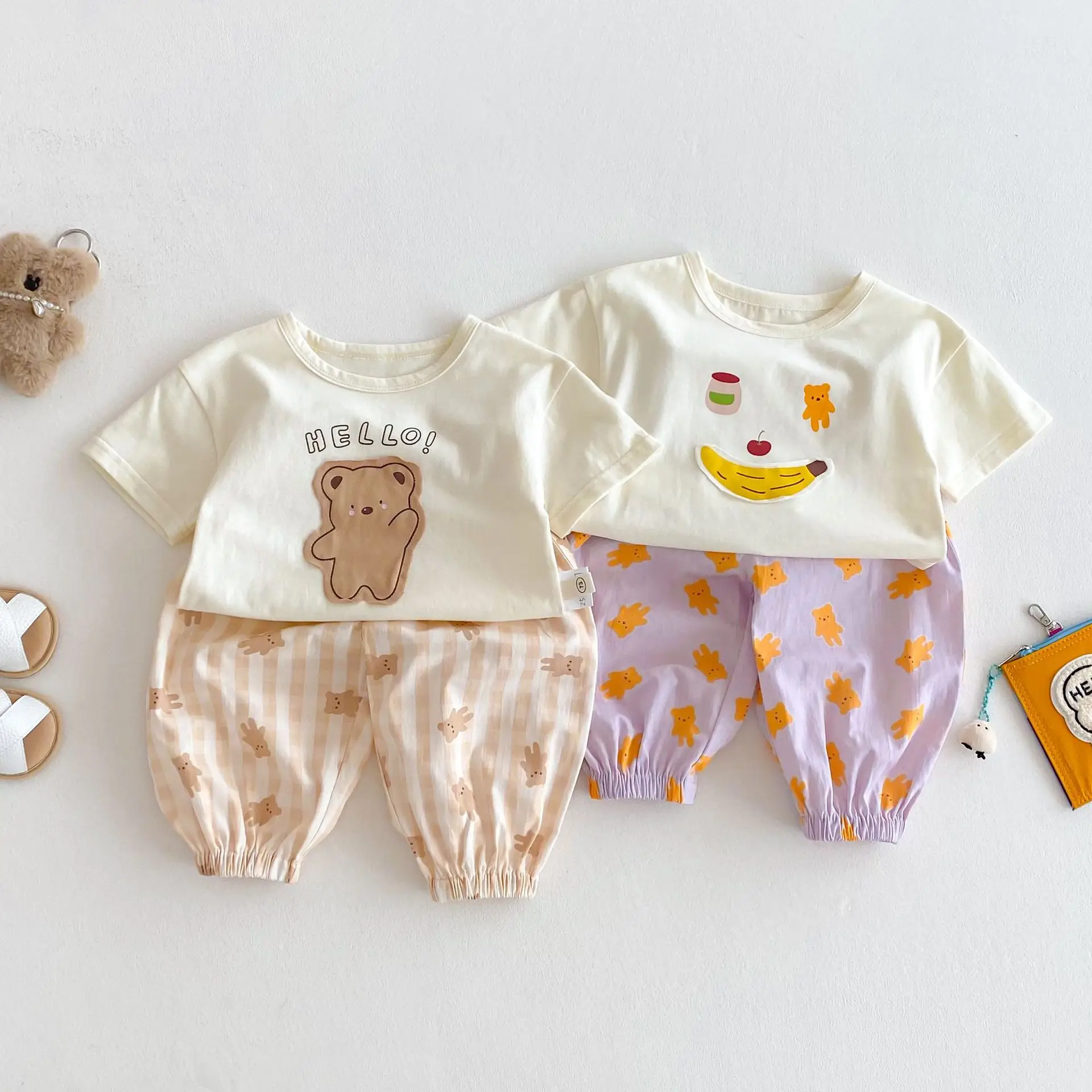 2-Piece Korean Style Bear T-Shirt Set for Boys Girls 2026 - Image 5