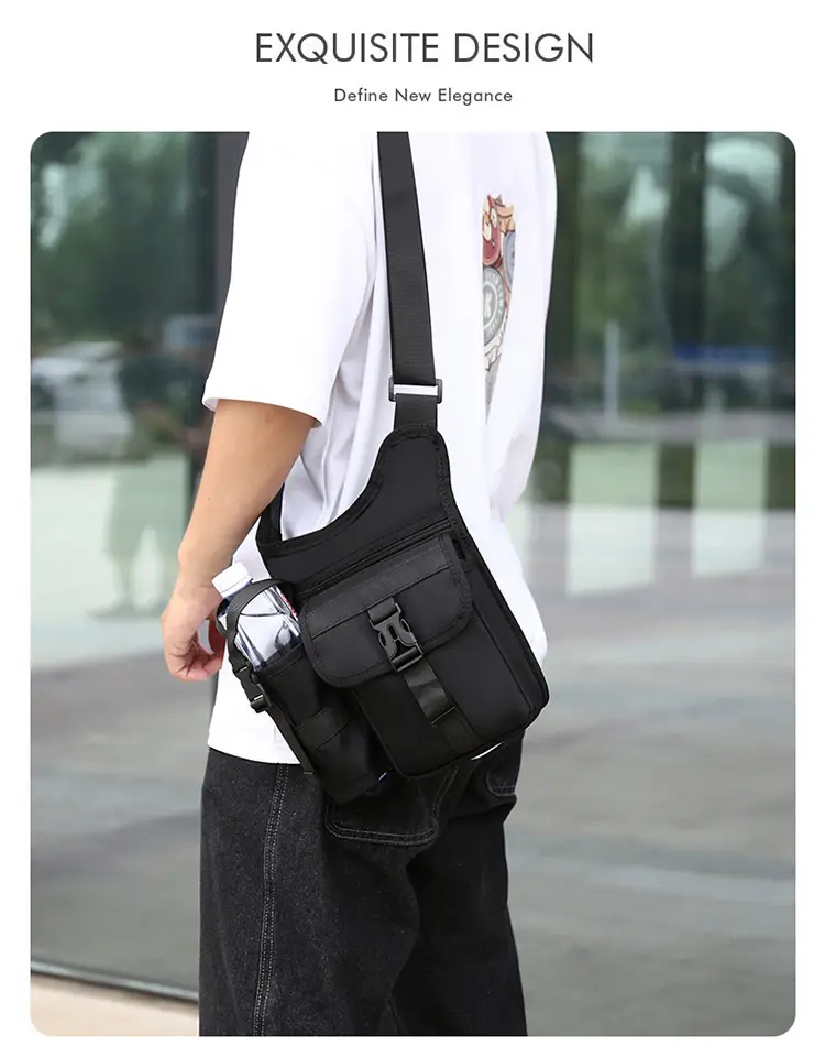 Black Adjustable Crossbody Bag for Men — feature 14