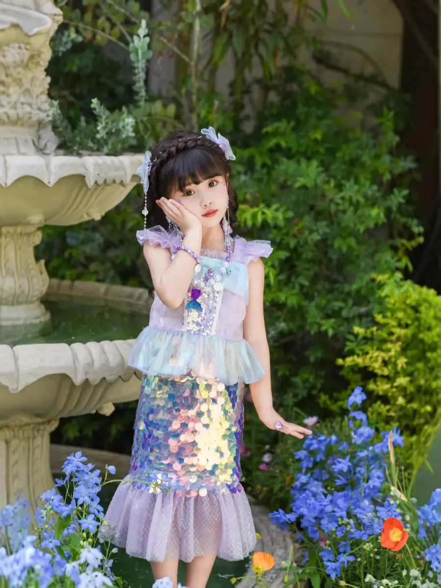 Children's Mermaid Dress Princess Tail Dress New Style - Image 9