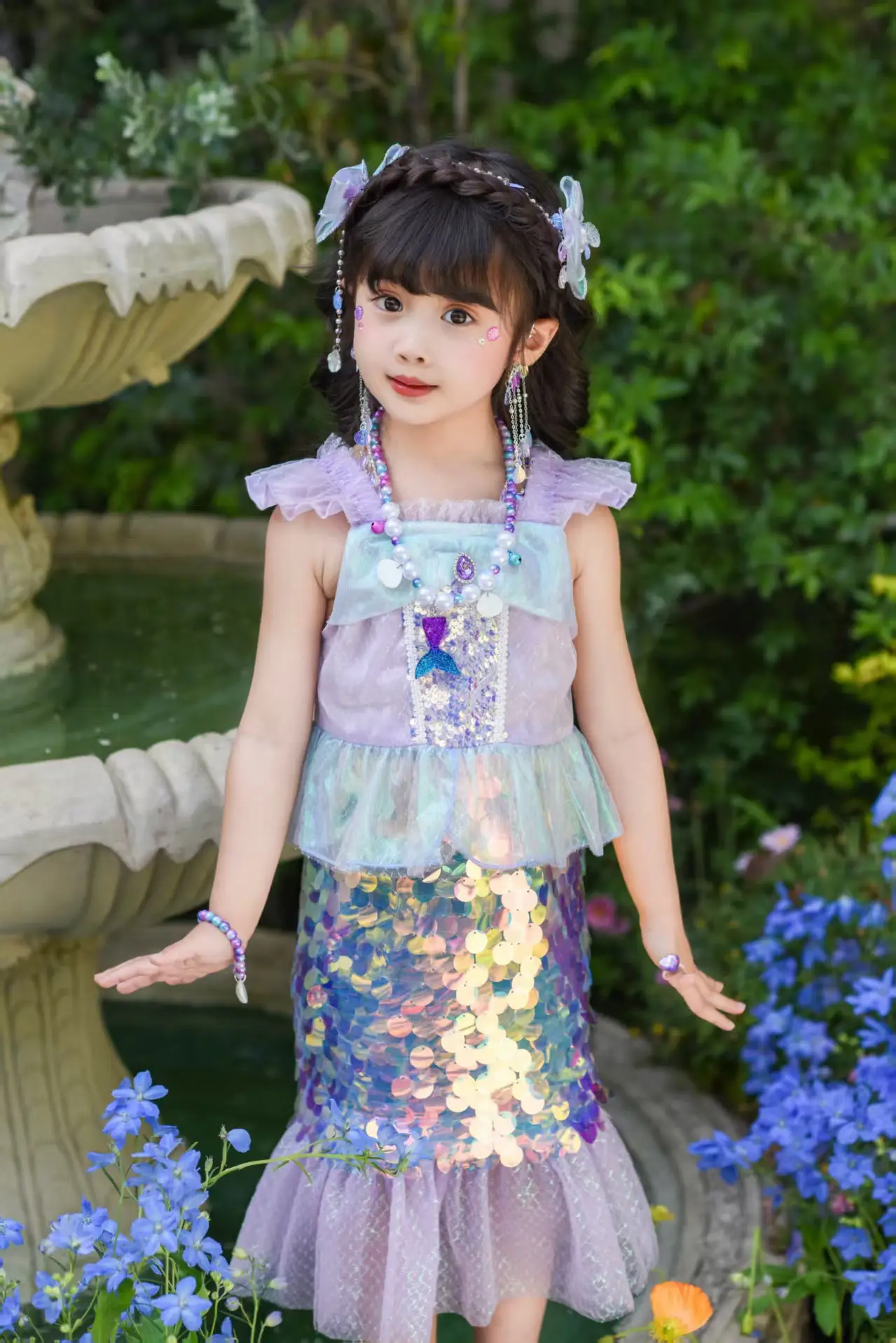 Children's Mermaid Dress Princess Tail Dress New Style — feature 2