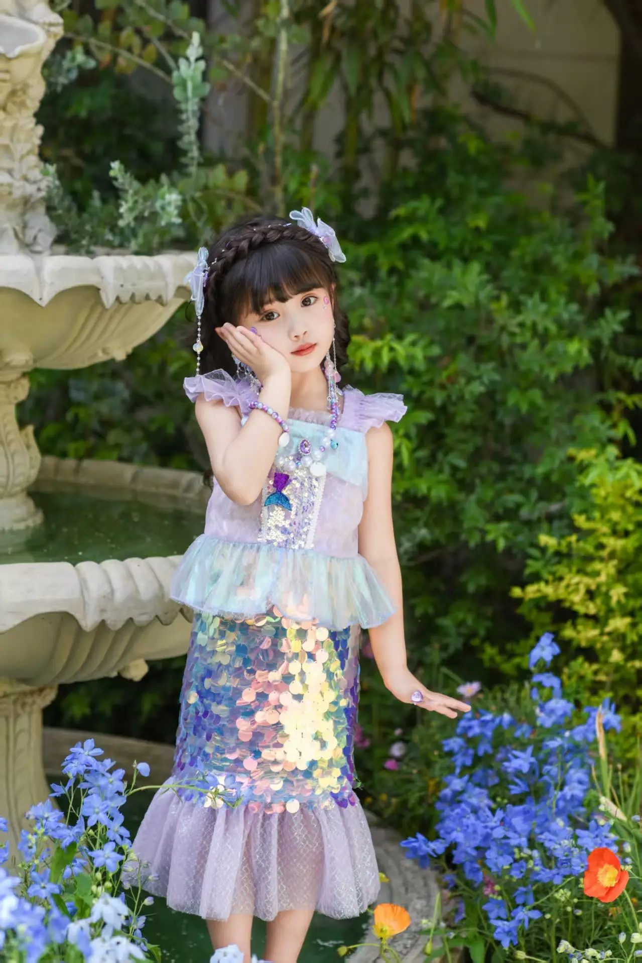 Children's Mermaid Dress Princess Tail Dress New Style — feature 3