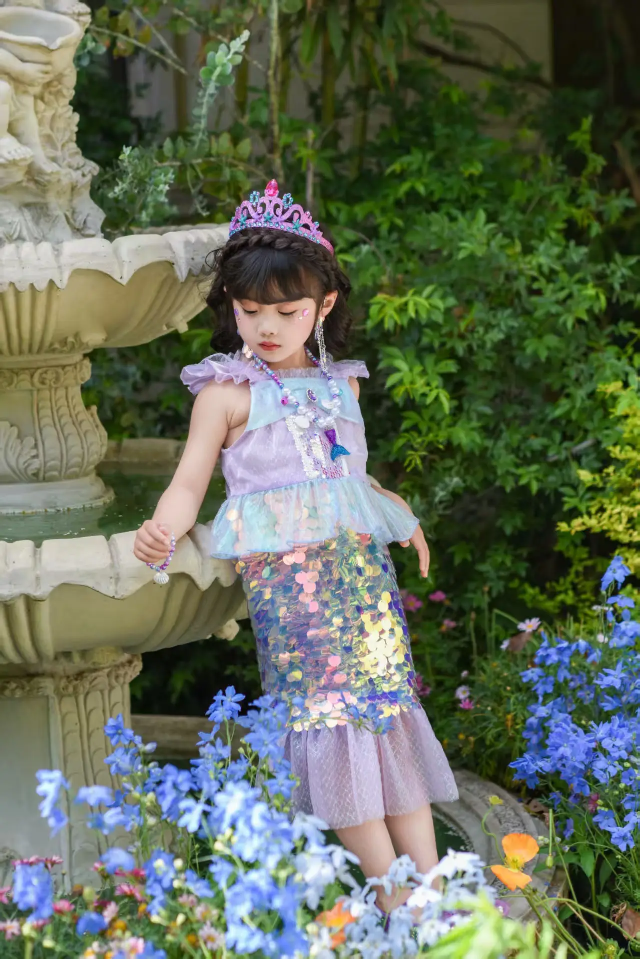 Children's Mermaid Dress Princess Tail Dress New Style — feature 7