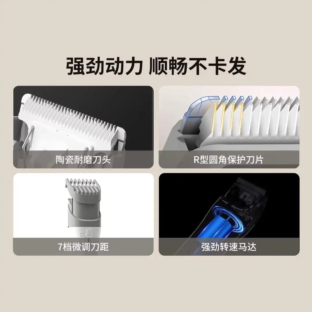 Rechargeable Electric Hair Clipper White Self-Shaving - Image 3