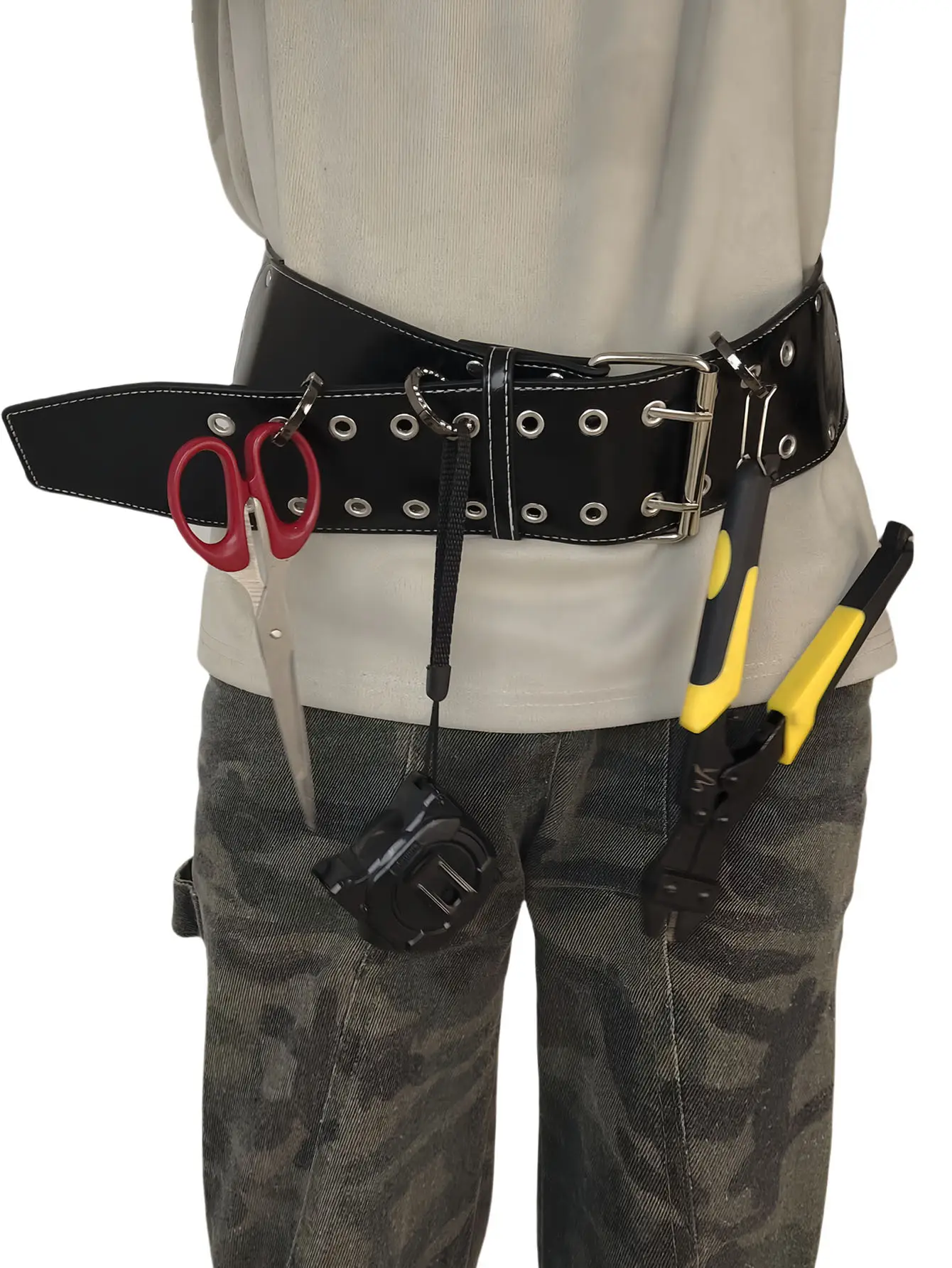 Black Leather Tool Belt with Buckle — feature 3
