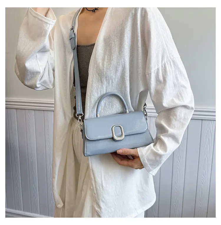 Women's Beige Square Crossbody Bag with Metal Clasp — feature 26