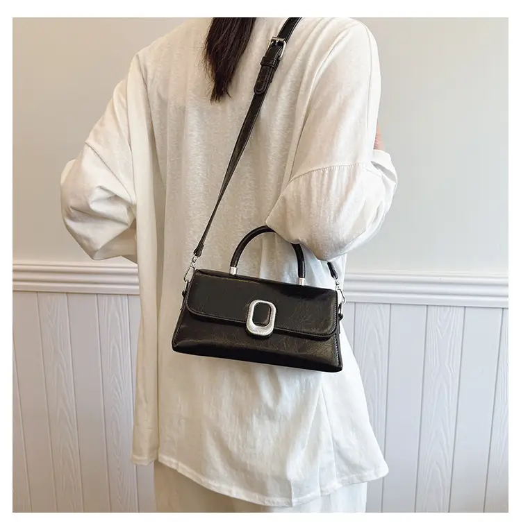 Women's Beige Square Crossbody Bag with Metal Clasp — feature 29