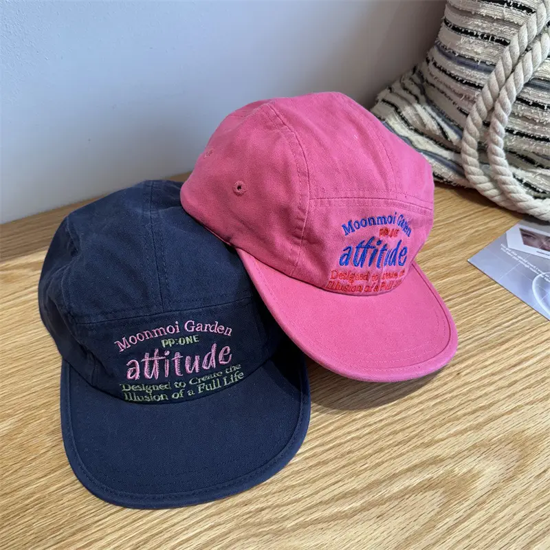 Women Blue Embroidered Flat Cap Sunshade