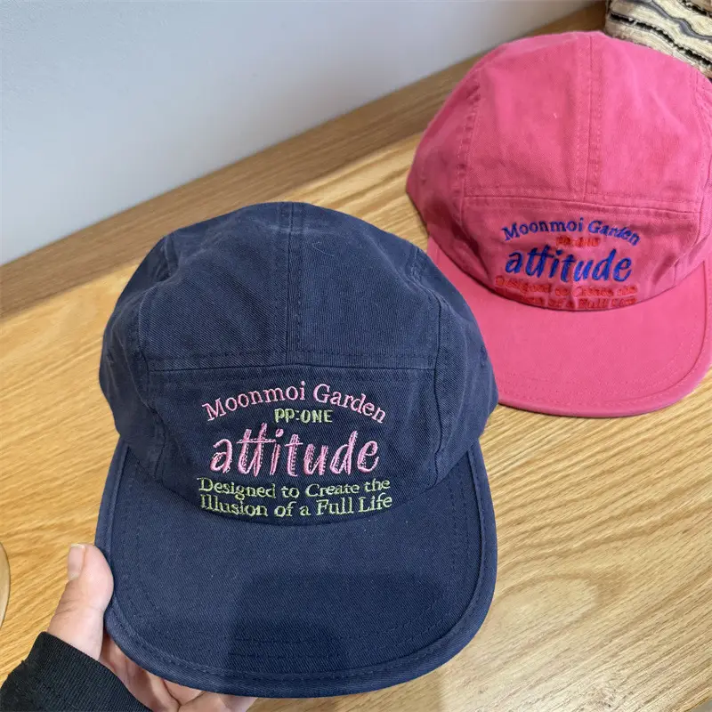 Women Blue Embroidered Flat Cap Sunshade