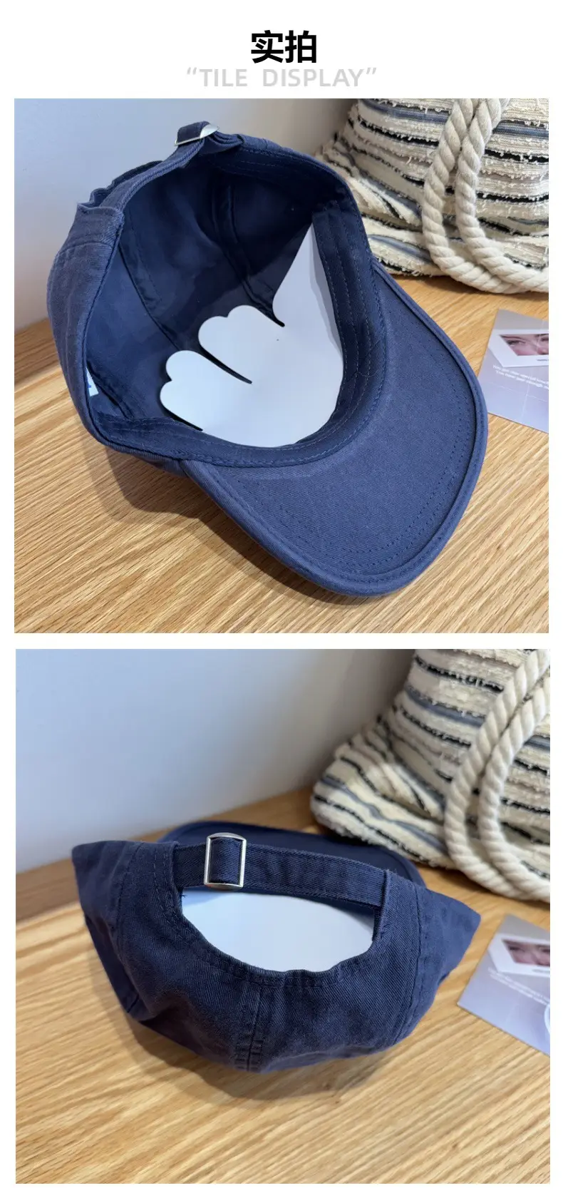 Women Blue Embroidered Flat Cap Sunshade — feature 5