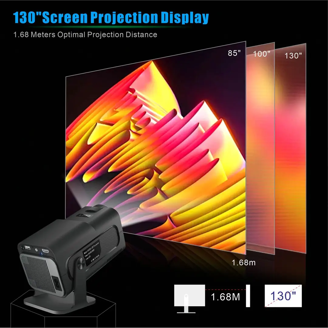 Cross-border HY320MINI projector short focus Android 13 HD 4K home theater portable HY300 projector — feature 4