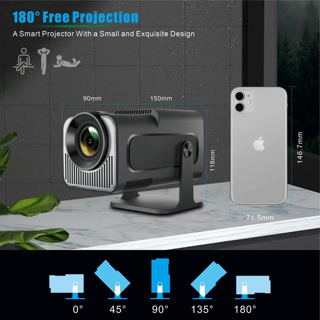 Cross-border HY320MINI projector short focus Android 13 HD 4K home theater portable HY300 projector — feature 9