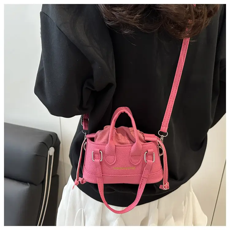 Cute Pink Textured Shoulder Bag for Women — feature 12