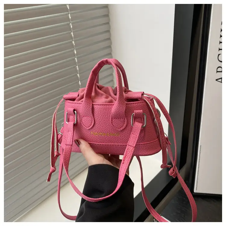 Cute Pink Textured Shoulder Bag for Women — feature 21