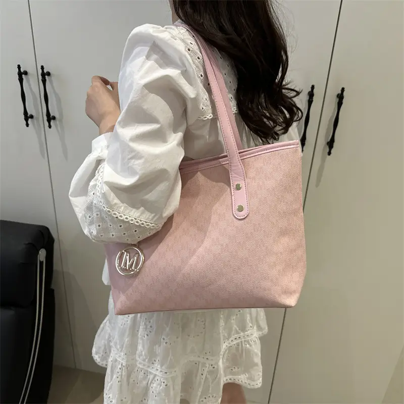 Women's Large Printed Tote Bag Beige Checkered MM Logo - Image 7