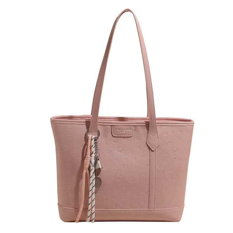 Korean Style White Leather Tote Bag for Women