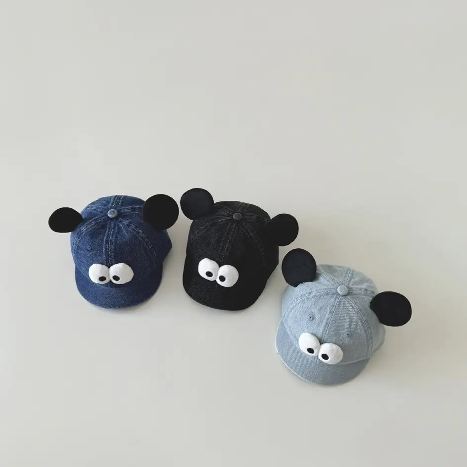 Black Cartoon Bear Hat for Boys Girls Autumn New - Image 5