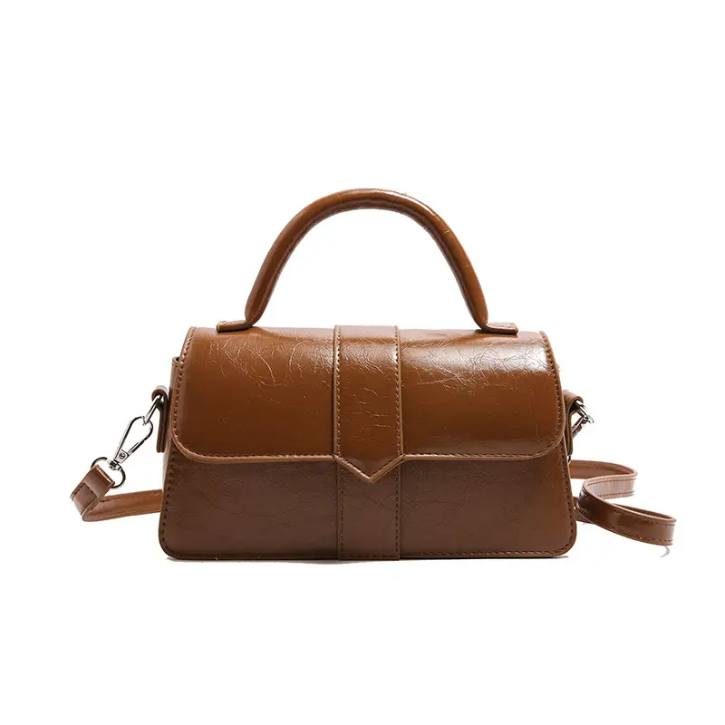 Women Crossbody Bag Brown Leather 2025 Spring Summer