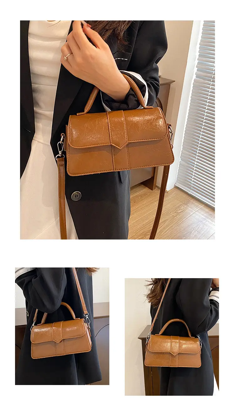 Women Crossbody Bag Brown Leather 2025 Spring Summer — feature 7
