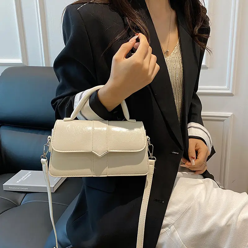 Women Crossbody Bag Brown Leather 2025 Spring Summer