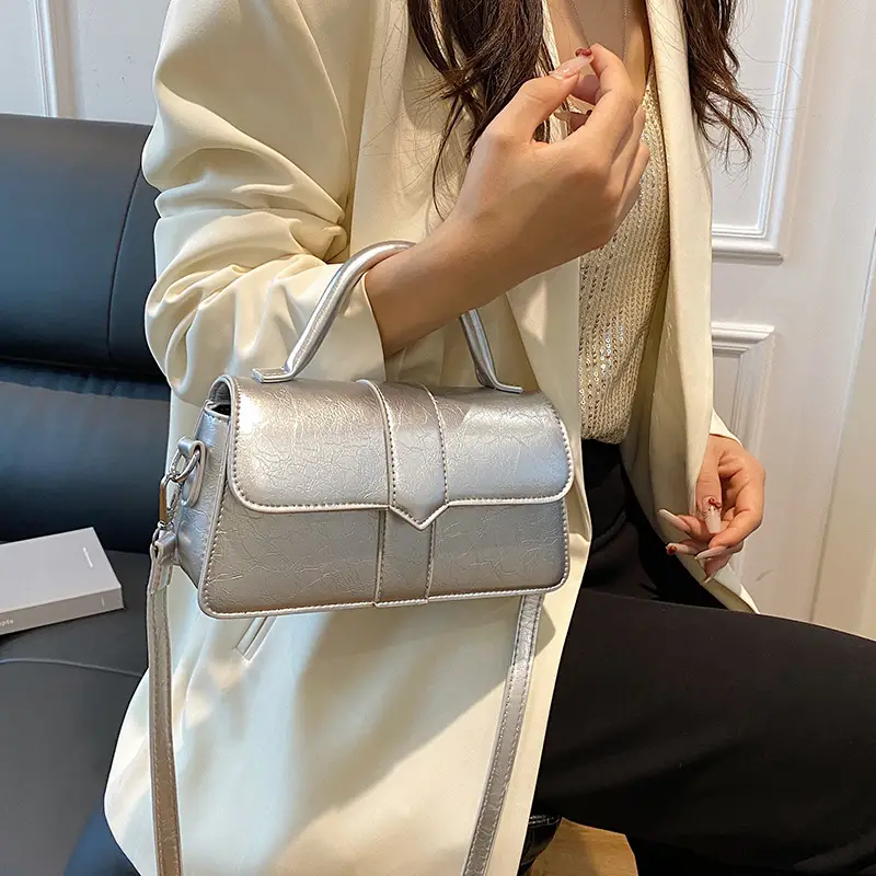 Women Crossbody Bag Brown Leather 2025 Spring Summer