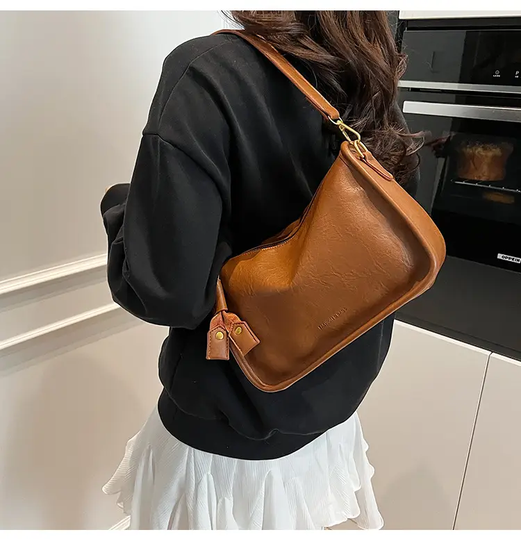 Brown Textured Leather Shoulder Bag for Women 2025 — feature 18