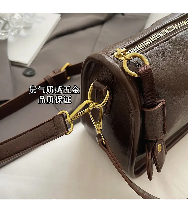 Brown Textured Leather Shoulder Bag for Women 2025 — feature 6