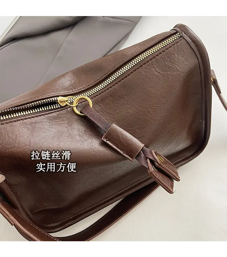 Brown Textured Leather Shoulder Bag for Women 2025 — feature 7