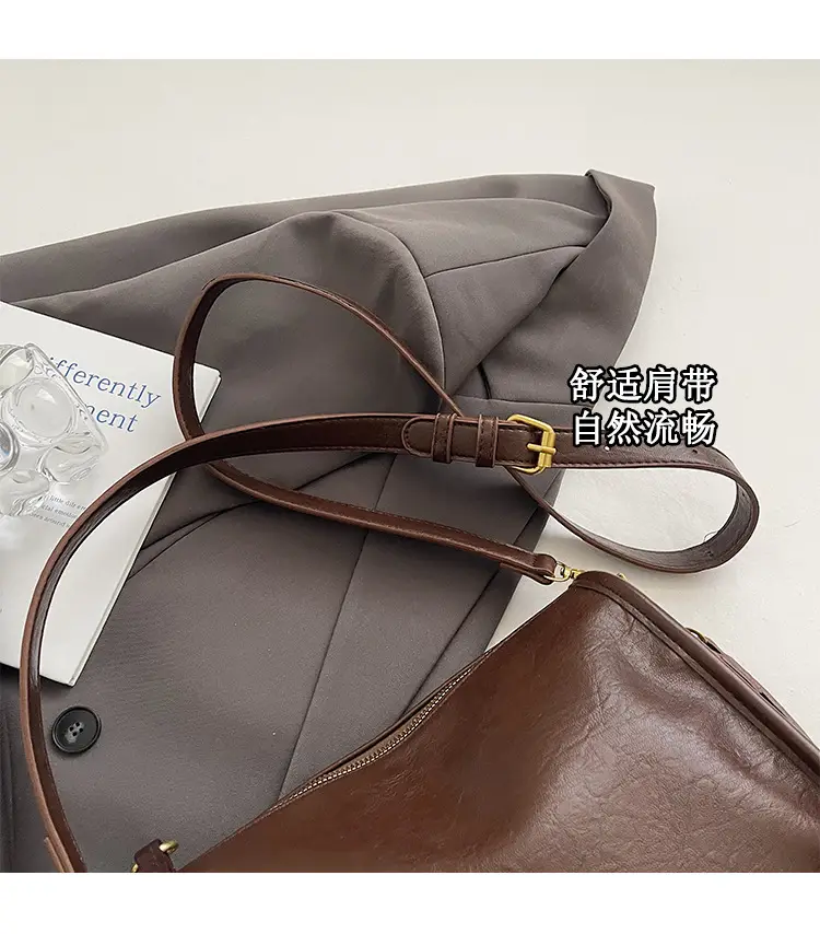Brown Textured Leather Shoulder Bag for Women 2025 — feature 8