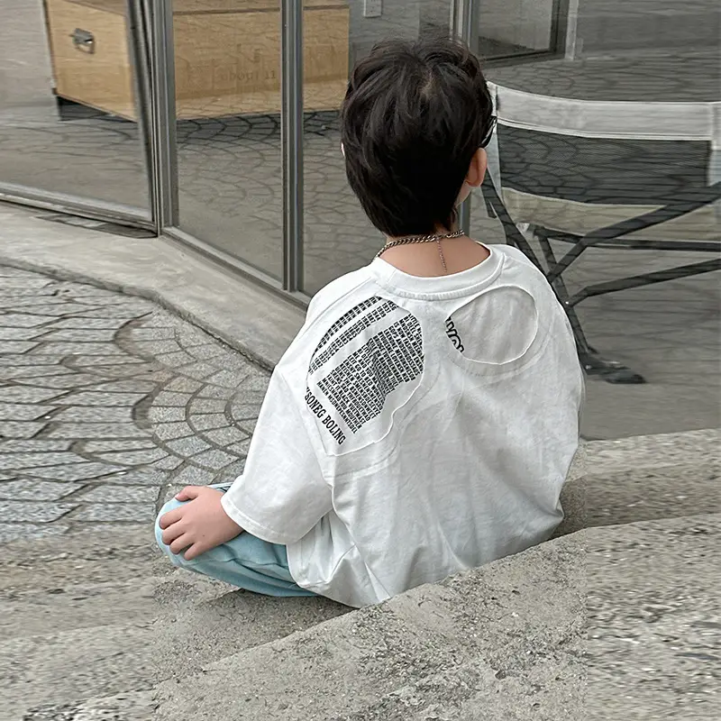 Boys Summer Cotton T-Shirt Blue Shorts Set Medium Small — feature 13