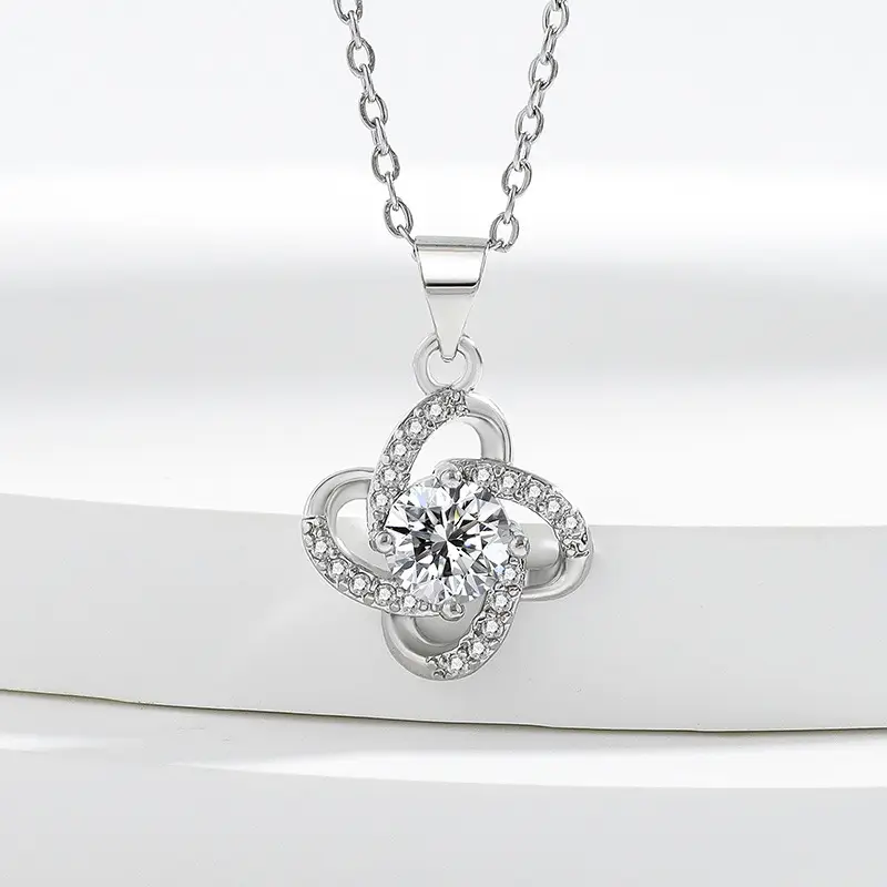 Korean Four-Leaf Clover Earrings with Zircon Sparkle - Image 6