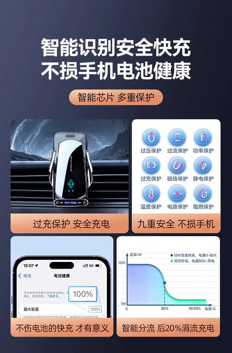 Car Phone Holder with Super Fast Charging & Automatic Night Light — feature 11