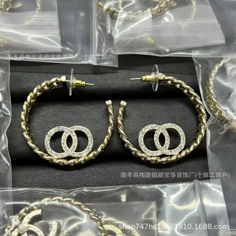 Chanel-Inspired Double C Earrings for Women