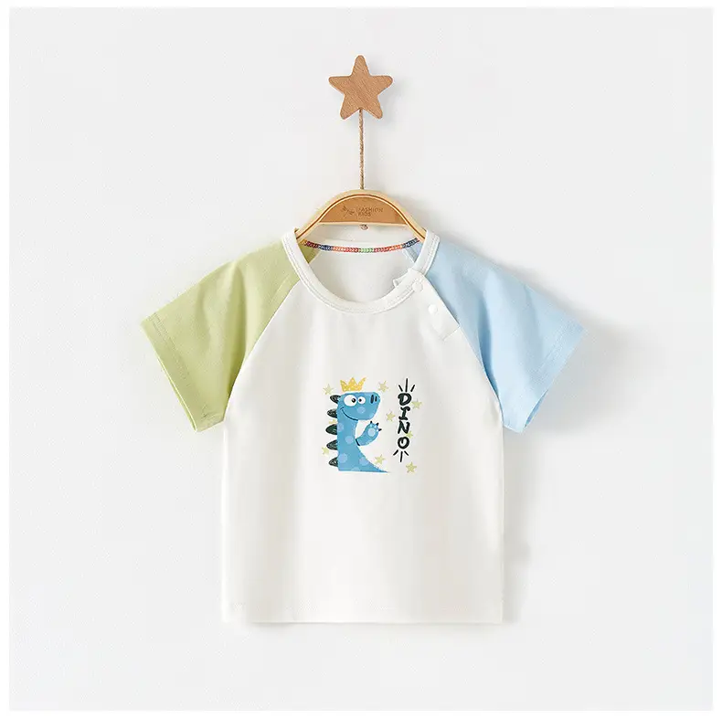 Baby T-Shirt White Green Pink Half Sleeve Summer Cotton — feature 12