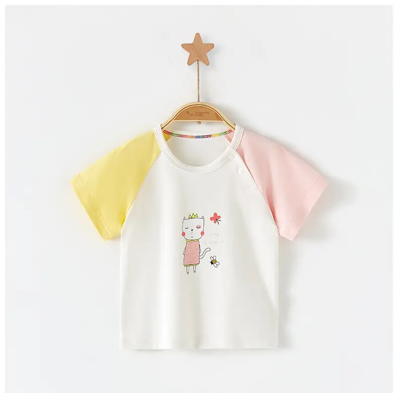 Baby T-Shirt White Green Pink Half Sleeve Summer Cotton — feature 9