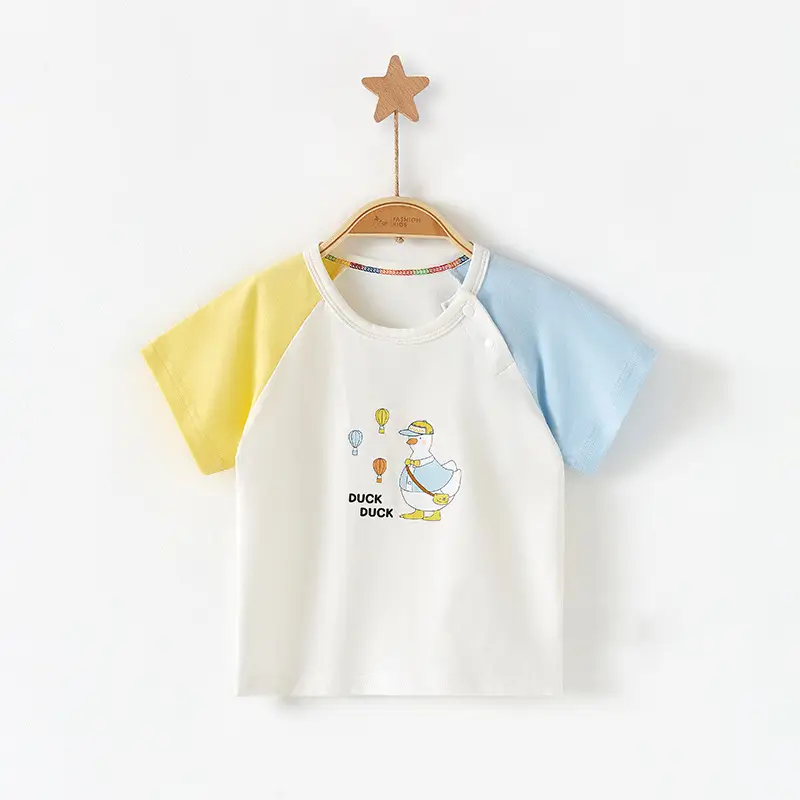 Baby T-Shirt White Green Pink Half Sleeve Summer Cotton