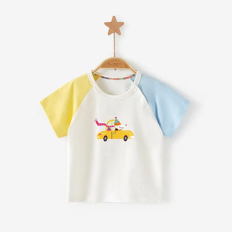 Baby T-Shirt White Green Pink Half Sleeve Summer Cotton