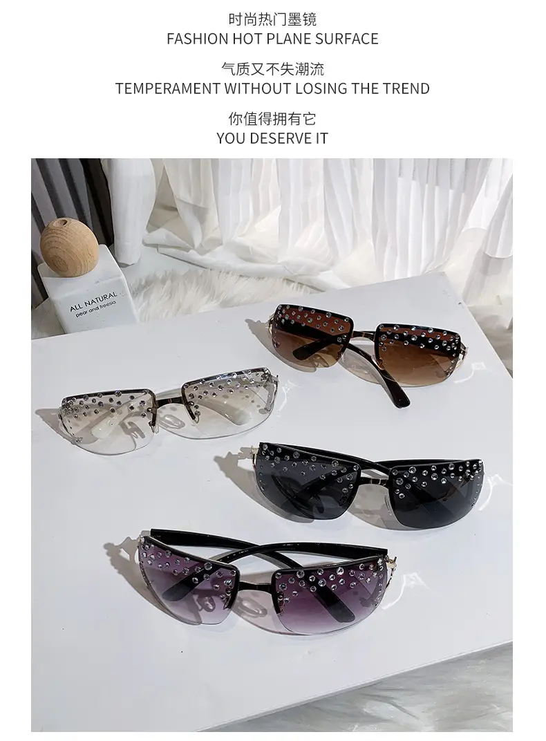 Diamond Sunglasses for Women Large Frame Square Design — feature 12