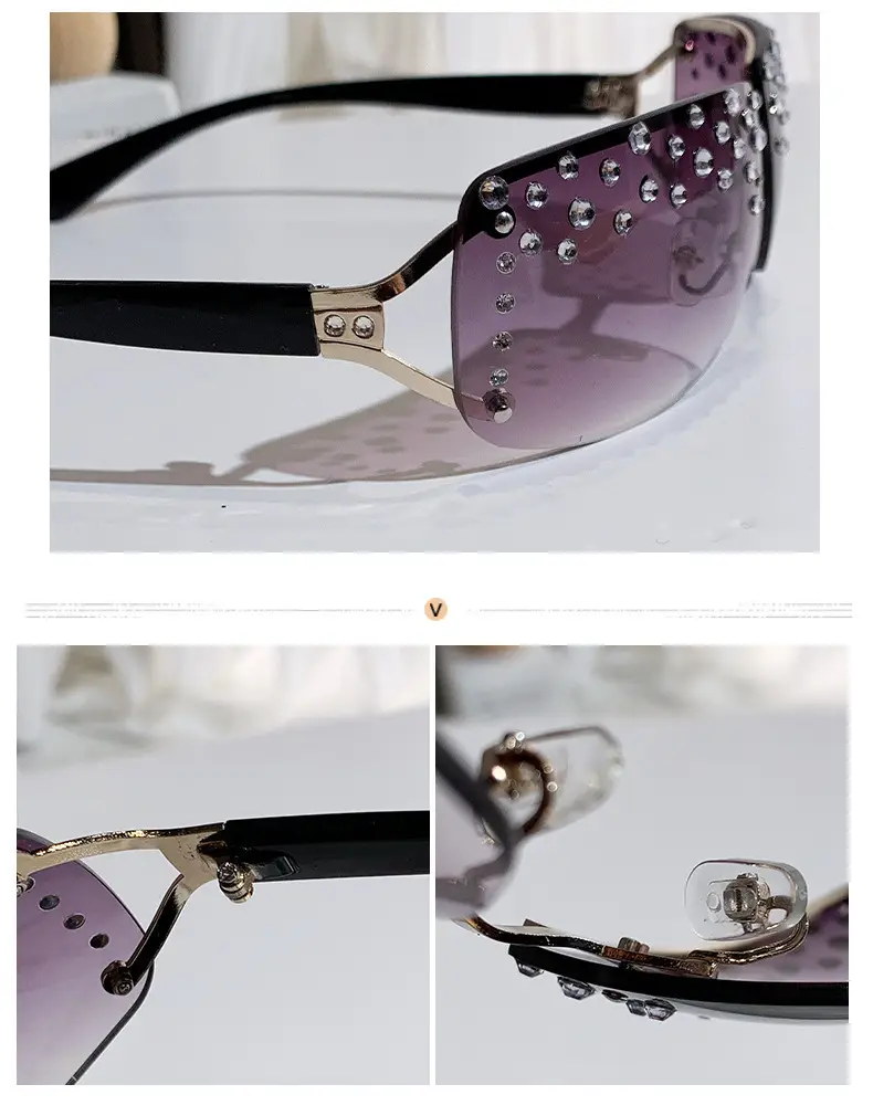 Diamond Sunglasses for Women Large Frame Square Design — feature 14