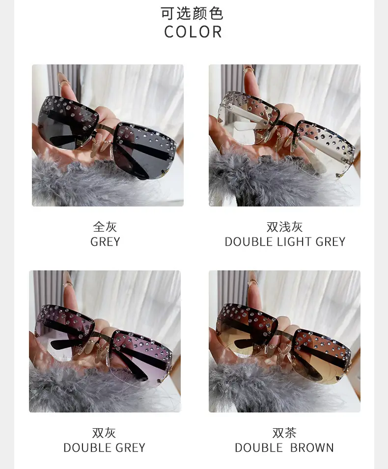 Diamond Sunglasses for Women Large Frame Square Design — feature 16