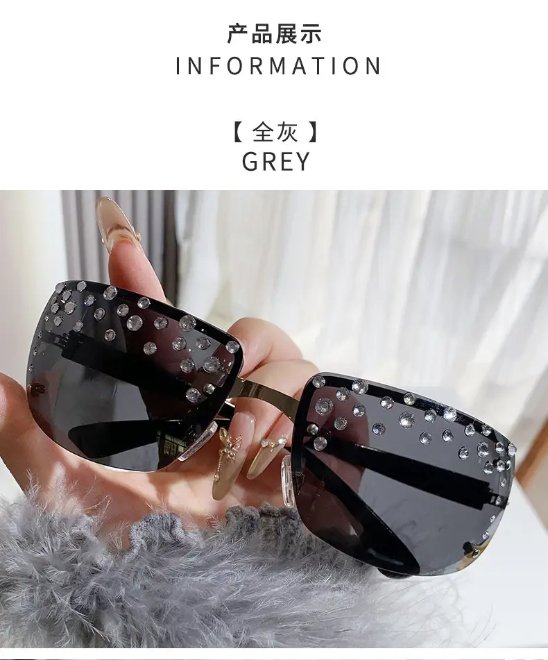 Diamond Sunglasses for Women Large Frame Square Design — feature 17