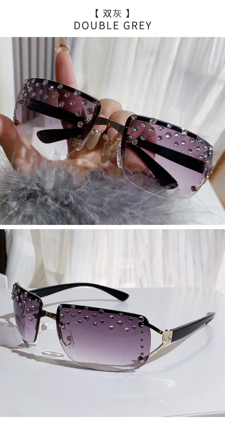 Diamond Sunglasses for Women Large Frame Square Design — feature 20