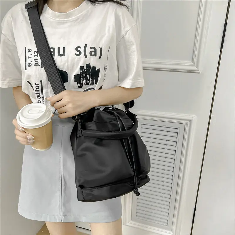 Beige Bucket Bag for Women Travel Sports Commuter