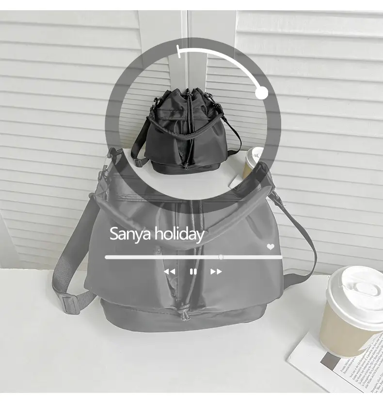 Beige Bucket Bag for Women Travel Sports Commuter — feature 14