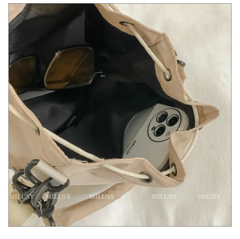 Beige Bucket Bag for Women Travel Sports Commuter — feature 19