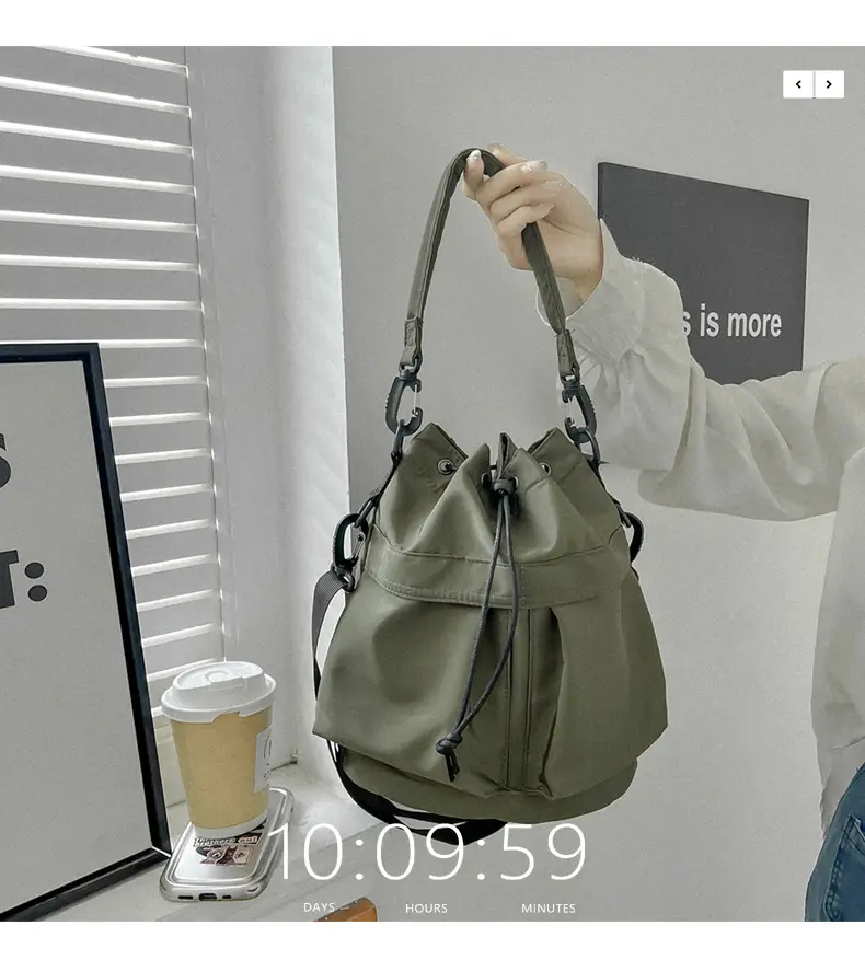 Beige Bucket Bag for Women Travel Sports Commuter — feature 7
