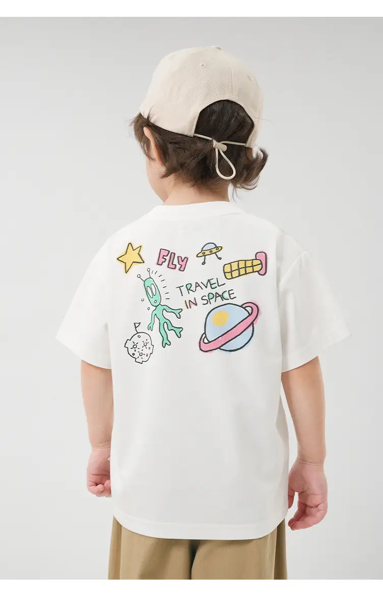 Boys Cotton T-Shirt Summer 2026 Pink White Graphic — feature 29
